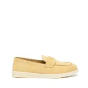 Prada Beige Mockasin i Mocka med Gummisula Beige, Dam