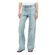 Courrèges Denim Baggy Jeans Blue, Dam