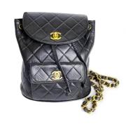 Chanel Vintage Pre-owned Laeder ryggsckar Black, Dam