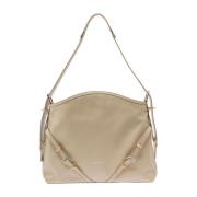 Givenchy Beige Axelväska med Präglat Logotyp Beige, Dam