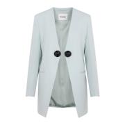 Jil Sander Chinablue Wool Jacket Blue, Dam