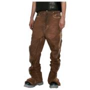 Rick Owens Slitna Banan Jeans Dragkedja Stängning Brown, Herr