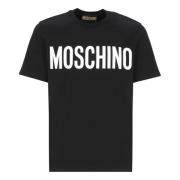 Moschino Svart Crew Neck T-shirt med Logo Black, Herr