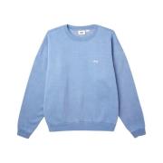 Obey Broderad Pigment Crew Sweatshirt Blue, Herr