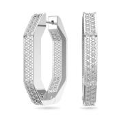 Swarovski Dextera Åttkantiga Örhängen Vit Rhodium White, Unisex