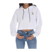 Twinset Vit Hoodie Limited Edition Myfo Konstnär White, Dam