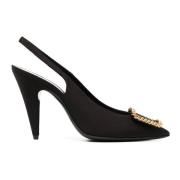 Saint Laurent Svarta Sulpice Slingback Pumps Black, Dam