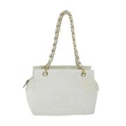 Chanel Vintage Pre-owned Laeder handvskor White, Dam