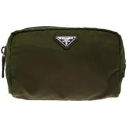 Prada Vintage Pre-owned Tyg kuvertvskor Green, Dam