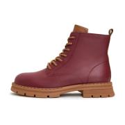 Cesare Gaspari Snygga Leather Lace-up Ankle Boots Red, Dam