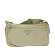 Prada Vintage Pre-owned Tyg axelremsvskor Beige, Dam