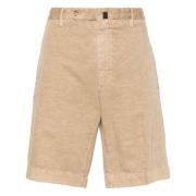 Incotex Bomull/Linne Shorts med Fickor Beige, Herr