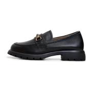 Cesare Gaspari Svarta Läderplattform Loafers Black, Dam