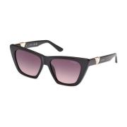 Guess Stiliga Cat-Eye Solglasögon med Stenar Black, Dam