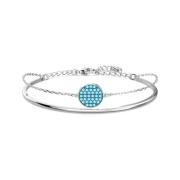 Swarovski Blå Pavé Armband Ginger Rundslipad Blue, Dam