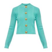 Balmain Cardigan med rund halsringning Blue, Dam