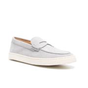 Brunello Cucinelli Platta Penny Slot Slip-On Skor Blue, Herr