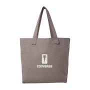 Rick Owens Canvas Logo Print Tote Bag Brown, Unisex