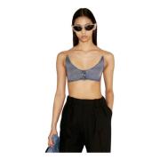 Y/Project Räfflad Bralette med Osynliga Band Blue, Dam