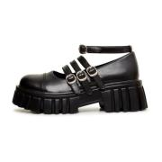 Cesare Gaspari Elegant Svart Mary Jane Loafers Black, Dam