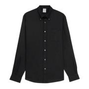 Brooks Brothers Svart Regular Fit Linne Sport Skjorta med Button Down ...