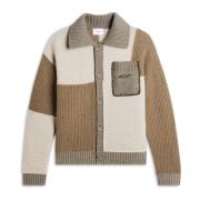 Axel Arigato Franco Patchwork-stickad tröja Beige, Herr