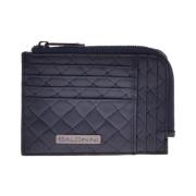 Baldinini Document holder in dark blue with a woven print Blue, Herr