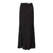 Rabens Saloner Svart Maxi Kjol 100% Bomull Black, Dam