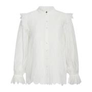 Bruuns Bazaar Feminin Cyperusbbcaro Skjortblus White, Dam