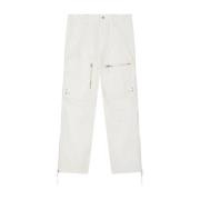 Isabel Marant Bomull Dragkedja Fickbyxor White, Dam