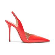 Casadei Röda Lackläder Slingbacks Red, Dam