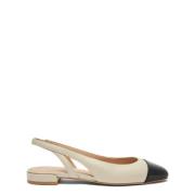 Stuart Weitzman Modern Cutout Ballerina Beige, Dam