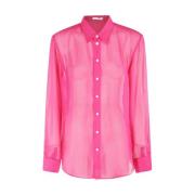 Helmut Lang Genomskinlig Skjorta Fuchsia Pink, Dam