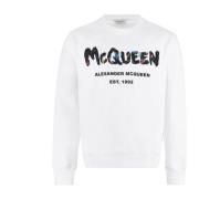Alexander McQueen Vit Bomullssweatshirt Ss23 White, Herr