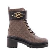 Michael Kors Brun Lug Bootie med Distinctive Monogram Brown, Dam