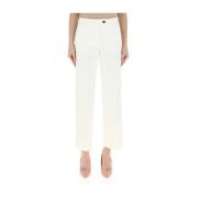 Marella Kräm Cropped Palazzo Byxor Beige, Dam