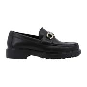 Salvatore Ferragamo Svarta Läderloafers Ss24 Black, Herr