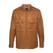 Ermenegildo Zegna Stilfull Overshirt för Män Brown, Herr