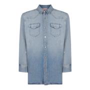 Acne Studios Blå Denim Skjorta med Fickor Blue, Herr