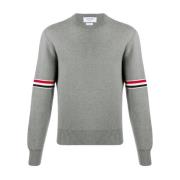 Thom Browne Grå Crew Neck Milano Stitch Tröja Gray, Herr