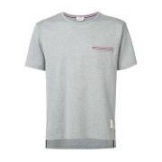 Thom Browne Grå Rwb Ficka Trim Tee Gray, Herr