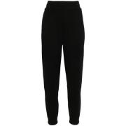 Moncler Svart Logotyp Bomull Sweatpants Black, Dam