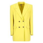 Elisabetta Franchi Gul Dubbelknäppt Blazer Kvinna Yellow, Dam