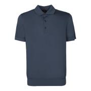 Brioni Grön Polo Skjorta Kortärmad Broderad Blue, Herr