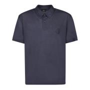 Brioni Blå Ull Polo Skjorta Kort Ärm Blue, Herr