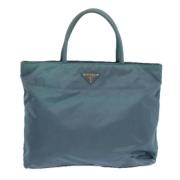 Prada Vintage Pre-owned Canvas totevskor Blue, Dam