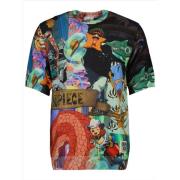 Gcds One Piece T-shirt Rund Hals Kort Ärm Bomull Print Multicolor, Her...