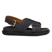 Marni Denim kors sandal Blue, Dam