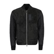 Dior Varsity Läderjacka Black, Herr