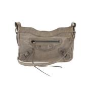 Balenciaga Vintage Pre-owned Laeder crossbodyvskor Gray, Dam